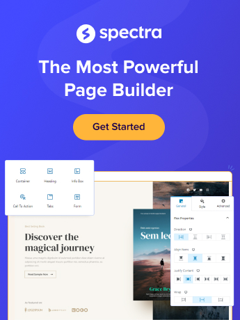 Ein Banner des Pagebuilders Spectra