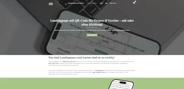 Webdesign des Online Woocommerce-Shops tagU - be d.sign