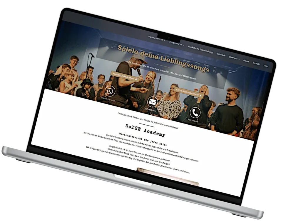 screenshot_noiseacademy Screenshot der modernisierten Noise Academy Website – Beispiel für einen gelungenen Website-Relaunch in Gießen-Heuchelheim