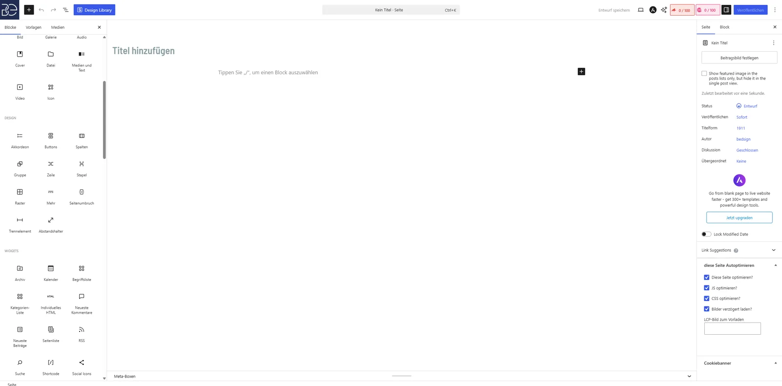 Eine WordPress-Seite im Gutenberg-Editor erstellen